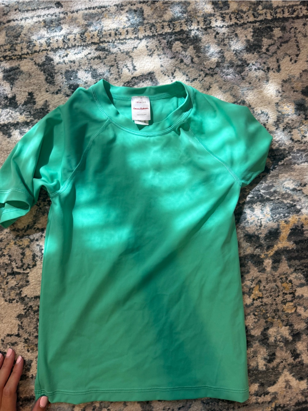 Hanna Andersson Kids Short-Sleeve Swim Rashguard in Bright Green